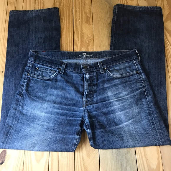 7FAM Standard Fit Distressed Jeans 34x30 Rinsed F - Picture 2 of 5